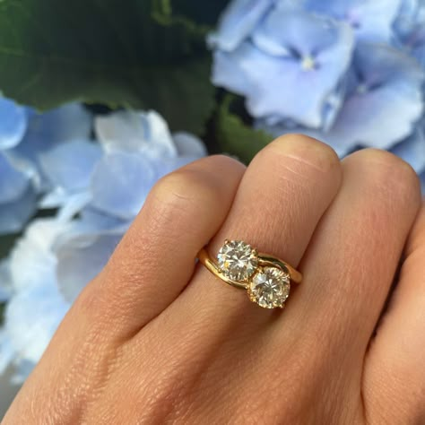 Another unique bespoke piece… this double diamond engagement ring immediately draws your attention to its two beautiful sparkling diamonds ⚡️ #SophieBreitmeyer #bespoke #Modernfamilyjeweller #SBengagement #diamond #round #SBcelebration #BritishDesign #Sbspotlight #finejewellery #finejewelery #bespoke #engagement #engagementring Engagement Rings Aesthetic, Double Diamond Engagement Ring, Engagement Ring Gold, Future Engagement Rings, Bespoke Engagement Ring, Double Diamond, Dream Engagement Rings, Put A Ring On It, Dream Ring