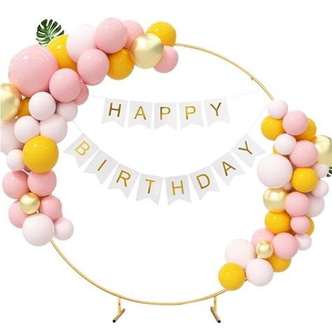 DIY Circle Arch Circle Balloon Stand Balloon Arch Frame Birthday Party   Product Description Suit for: Birthday Party, Wedding Anniversary Decoration Color: Gold, White Material: Metal Diameter: 1M Features: -Metal material:The round arch backdrop stand is made of metal, strong and not easy to rust. Bright colors can be decorated with flowers, tulle, balloons. -Unique design:The round wedding arch creates a feeling that can enhance your wedding effect. You can combined with the style of the venu Balloon Arch Frame, Circle Arch, Wedding Anniversary Decorations, Anniversary Decoration, Arch Frame, Round Backdrop, Round Balloons, Arch Decoration, Balloon Stands