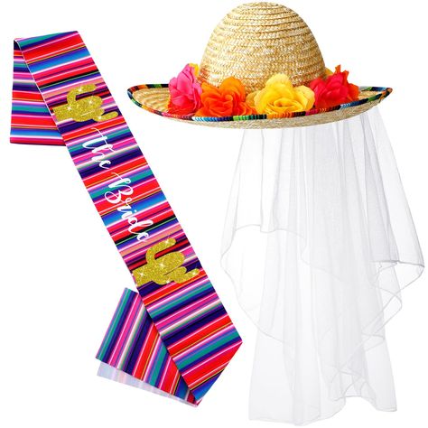 PRICES MAY VARY. Lively Mexican Bridal Set: our Mexican theme bridal shower party favor set, with its vibrant colors and authentic design, adds a delightful touch to your event; This beautiful pack features 1 final fiesta bachelorette veil and 1 the bride satin sash, that will take you straight to the heart of a traditional Mexican celebration; It indeed is a way to celebrate your special day with an extra touch of color and culture Vivid Color Palette: infuse your party with a touch of multicul Final Fiesta Bridal Shower Ideas, Mexican Theme Bridal Shower Ideas, Veil Bachelorette Party, Bridal Shower Party Favor, Bachelorette Veil, Mexican Celebrations, Bachelorette Party Banners, Fiesta Bridal Shower, Bridal Shower Party Favors