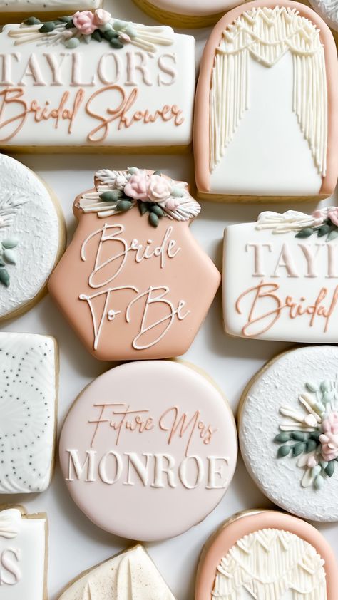 Boho Bridal Shower Cookies, Floral Bridal Shower Cookies, Bridal Cookies, Samantha Wedding, Bridal Events, Bridal Shower Cookies, Decorating Cookies, Modern Bridal Shower, Colorful Nail