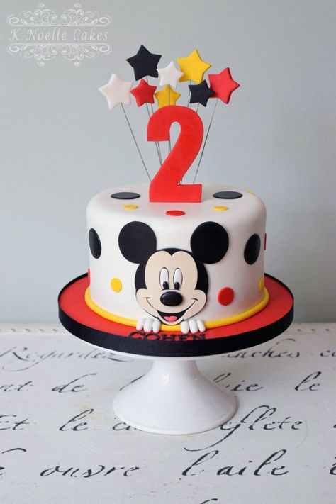 Mickey Mouse cake Mickey Mouse Torte, Mickey Mouse Cake Decorations, Compleanno A Tema Hot Wheels, Bolo Do Mickey Mouse, Cupcakes Minnie Mouse, Mickey Birthday Cakes, Γενέθλια Mickey Mouse, Mickey 1st Birthdays, Mouse Birthday Cake