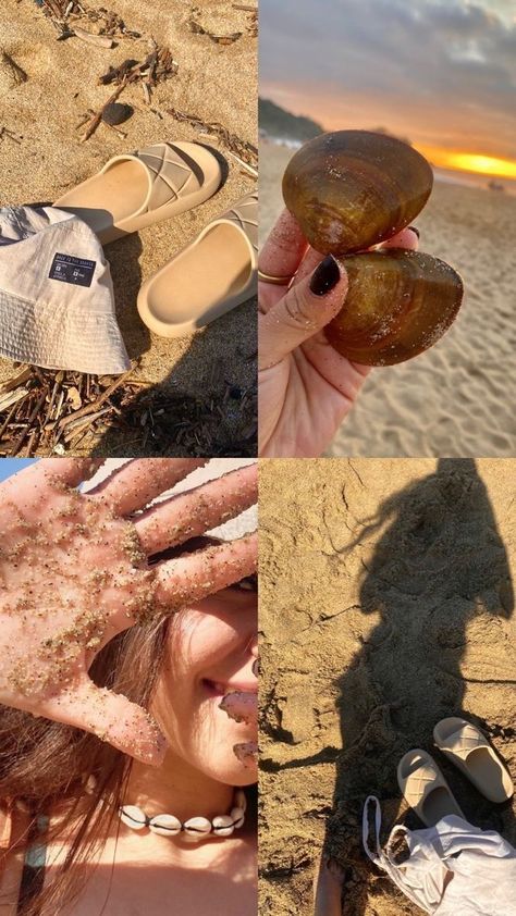 Beach Day Aesthetic Instagram Story, Beach Birthday Aesthetic Decor, Varkala Outfit Ideas, Beach Creative Photography, Beach Day Story Instagram, Sea Story Instagram Ideas, Beach Collage Aesthetic, Aesthetic Beach Pictures Instagram, Beach Vibes Aesthetic Outfits