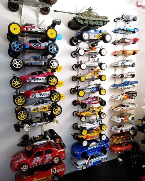 Rc Car Storage Ideas Diy, Rc Storage Ideas, Rc Truck Storage Ideas, Rc Car Storage Ideas, Rc Rock Crawler Course, Hobby Room Design, Wiking Autos, Swimmers Hair, Rc Cars For Sale