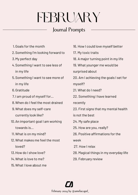 Journal Prompts February 2024 Things To Do In 2025 Journal, February Prompts Journal Ideas, February Junk Journal Prompts, Daily Journal Topics, Daily Planner Prompts, Journal Prompts For February, February Prompts 2024, 2024 Monthly Journal Prompts, Valentines Day Journal Prompts