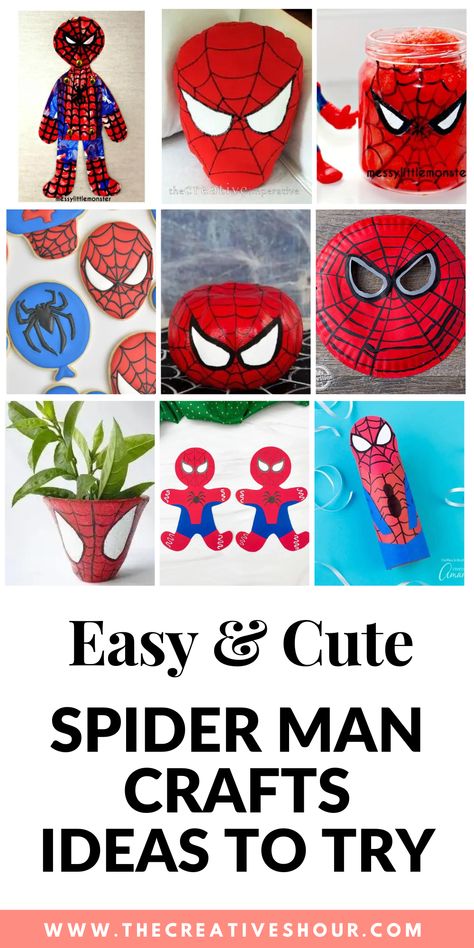 Swing into creativity with these Spider-Man craft ideas designed for all ages. From web-slinging projects perfect for kids, toddlers, and preschoolers to easy and fun Spider-Man-themed crafts, channel your inner superhero and bring the Marvel magic to life with these exciting DIY activities Superhero Diy Crafts, Spider Man Birthday Games Activities, Spider Man Games For Kids, Spiderman Craft Ideas, Spider Man Crafts For Kids, Spider-man Craft, Spiderman Activities For Kids, Spiderman Diy Decorations, Spiderman Crafts For Kids