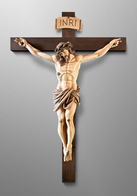 Crucifix for Catholic Church - Sacred Art Sculptures Crucifix Wallpaper, Crucifix Drawing, Stairs To Heaven Tattoo, Passion Of Christ Images, Oberammergau Germany, Jesus On Cross, Crucifix Art, Jesus Christ Statue, Jesus Crucified