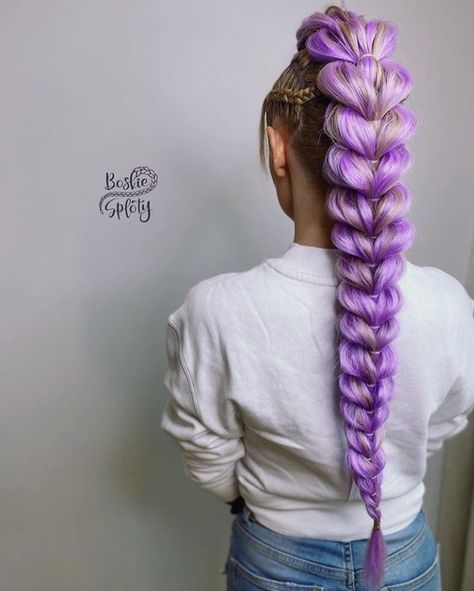 Festival Braid Ideas, Colored Braided Hairstyles, Festival Braids With Color Extensions, Edc Hair, Festival Hair Braids, Braid Hairstyle Ideas, Rave Hairstyles, Rave Braids, Braided Ponytails