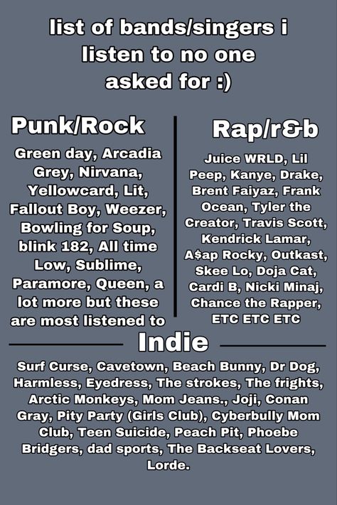 Punk Songs Playlist, Song Recommendations Rock, Pop Punk Playlist Names, Punk Rock Playlist Names, Indie Rock Playlist Names, Alt Music Recommendations, Punk Music Recommendations, Punk Playlist Names, Rock Music Recommendations