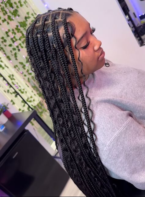 Romantic Waves, Haircut Selfie, Photo Hijab, Big Box Braids Hairstyles, Goddess Braids Hairstyles, Long Box Braids, Braided Hairstyles For Teens, Box Braids Hairstyles For Black Women, Cute Braided Hairstyles