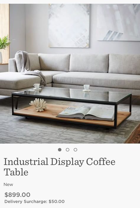 Love this coffee table from West Elm <3 Glass Coffee Table Decor, Mesa Living, Meja Industrial, Coffee Table And Side Table Set, Centre Table Living Room, Coffee Table Pictures, Home Decor Shelves, Home Hall Design, Furniture Details Design