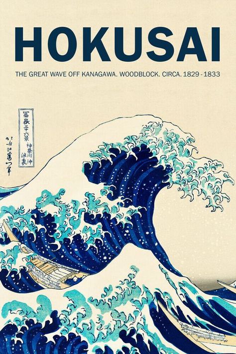 Random Widgets, Hokusai Poster, No Wave, Affiches D'art Déco, Wave Poster, Lovely Poster, Japanese Waves, The Great Wave, Pola Kartu