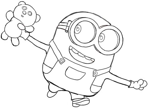 Finished Black and White Drawing of Bob with His Teddy Bear from The Minions Movie 2015 (And Despicable Me) Modele Zentangle, Minion Drawing, Minion Coloring Pages, Minions Coloring Pages, Minion Christmas, Minions Bob, Minion Movie, The Minions, Cute Minions