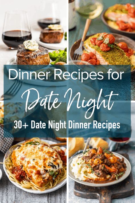 Date Night at home is my new favorite way to spend time with my husband. These romantic recipes for two are delicious, simple, and perfect for Valentine’s Day, anniversaries, or any night in. #thecookierookie #datenight #valentinesday #dinner Anniversary Dinner Ideas, Dinner Date Recipes, Couples Dinner, Restaurant Steak, Night Dinner Recipes, Date Night Dinner, Easy Meals For Two, Date Night Dinners, Date Night Recipes