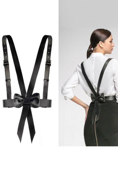 Cosplay Maid, Punk Belt, Belt Shirt, Harness Fashion, Leather Belt Buckle, Suspenders For Women, Vintage Prom, Maid Outfit, Women Body