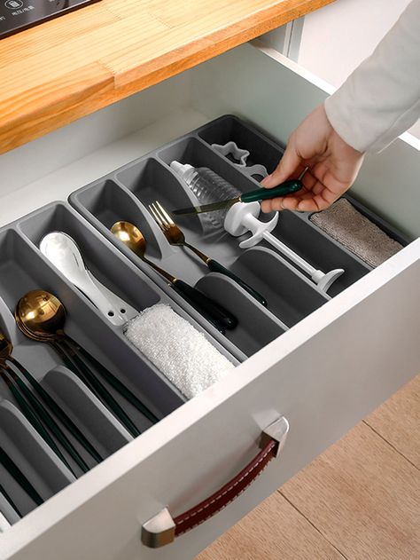 Kitchen Drawer Dividers, Cutlery Organizer, Plastic Drawer, Flatware Storage, Cutlery Storage, Drawer Divider, Kitchen Drawer Organization, Kitchen Drawer, Plastic Drawers