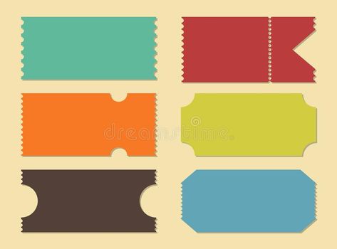 Creative vector illustration of blank shapes of tickets isolated on background. Art design templates for movie, cinema royalty free illustration Cinema Illustration, Cricut Templates, Cinema Design, Cinema Ticket, Graphic Design Collection, Ticket Design, Movie Cinema, Background Art, Free Illustration