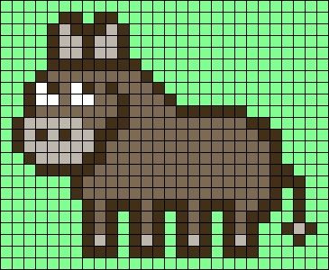 Melty Bead Patterns, Melty Beads, Animal Cute, Alpha Pattern, Donkeys, Alpha Patterns, Bead Patterns, Friendship Bracelet Patterns, Bead Art