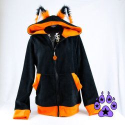 Fox Inspired Outfit, Anime Kitsune, Fox Clothes, Fox Onesie, Fox Hoodie, Black White Outfit, Animal Hoodie, Ear Jacket, Orange And Turquoise