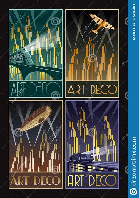 1920 Poster, Retro Futurism Art, Art Deco City, Art Deco Drawing, Arte Art Deco, Airplane Poster, Art Deco Aesthetic, Futurism Art, Art Deco Artwork