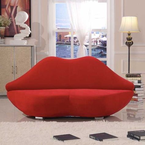 Lip Sofa, Lips Sofa, Ideas Salon, Circle Bed, Red Leather Sofa, Temptation Island, Red Couch, Royal Furniture, Buy Sofa