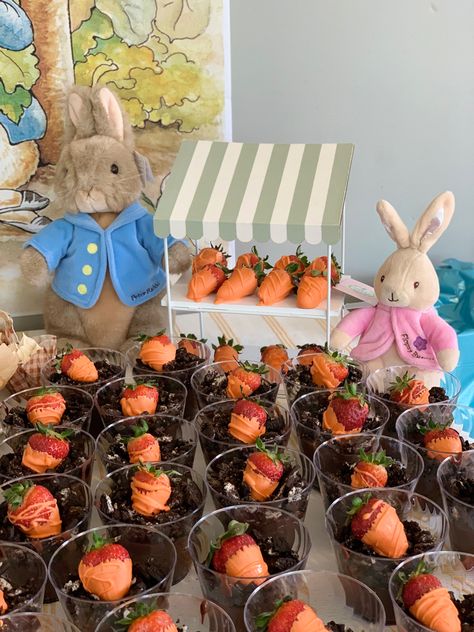 Birthday Rabbit Party, Velveteen Rabbit Party, Some Bunny Is One Food Ideas, Peter Cottontail Birthday Party, Peter Rabbit Centerpiece, Peter Rabbit Girl Birthday, Peter Rabbit 1st Birthday Girl, Peter Rabbit Cake Pops, Peter The Rabbit Birthday Party