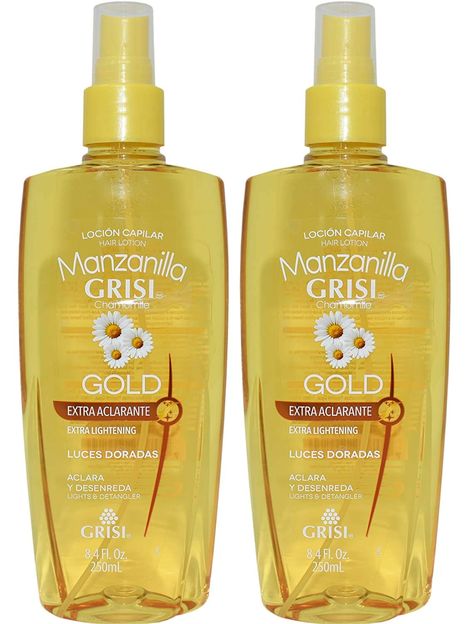 PRICES MAY VARY. Grisi Manzanilla Gold Hair Lightener, Chamomile 8.4 fl oz (250 ml) Golden lights for your hair. Product made from natural extract of Chamomile flowers. Lightens, providing luminosity. Provides your hair with golden and natural lights. Use it after Shampoo and Condition to strengthen the effect Chamomile Hair, Avon Skin So Soft, Liquid Hair, Spray Lotion, Hair Lotion, How To Lighten Hair, Visual Board, All Natural Skin Care, Greasy Hair Hairstyles