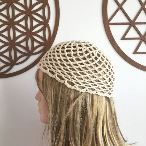 Crochet Mesh Hat, Crochet Bonnet, Cream Tones, Mesh Hat, Handmade Hat, Skull Cap, Hat Pattern, Diy Crochet, Crochet Clothes