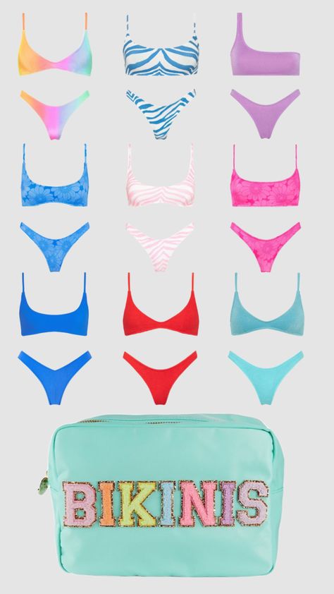 #preppy #beach #bikini #swimsuit Preppy Teen, Trip Fits, Preppy Swimsuit, Shuffles Preppy, Bright Bikinis, Preppy Beach, Senior Trip, Fame Dr, Summer Bikinis