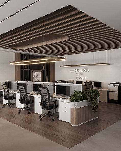 OPEN PLAN OFFICE IN JEDDAH :: Behance Small Open Office Design, Office Interior Design Workspaces, Business Office Interior Design, Ceo Office Design, Office Open Plan, Open Plan Office, Open Office Design, Workstations Design, Meeting Room Design