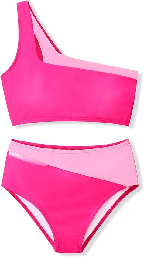 Amazon.com: Crazyme Tween Girls Swimsuits 2-Piece Set One Shoulder Solid Color Cutout Top and Bottom Girl Bathing Suit Size 9-10 : Clothing, Shoes & Jewelry Swimsuit 2 Piece, Cutout Top, Beach Skirt, High Waist Bottoms, Swimsuit Cover Ups, Our Girl