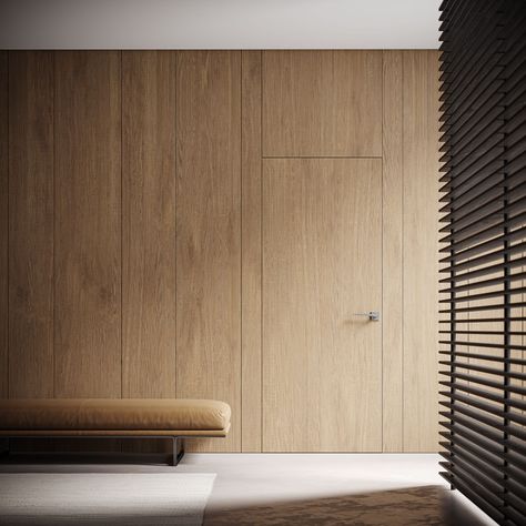 Contemporary Luxury Interior, Hidden Doors In Walls, Panel Door Design, Wall Panel System, Flush Door Design, Invisible Doors, Interior Cladding, Elegant Doors, Flush Doors