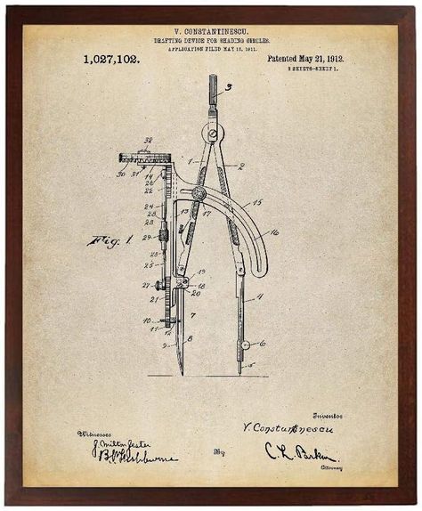 Amazon.com: Turnip Designs Drafting Compass 1912 Patent Poster Art Print Architect Gift Drafting Tools Office Decor College Student Gift TNP193: Posters & Prints Drafting Compass, Architect Gift, Drafting Tools, Student Gift, College Student, Posters Prints, Compass, Autograph, Pittsburgh