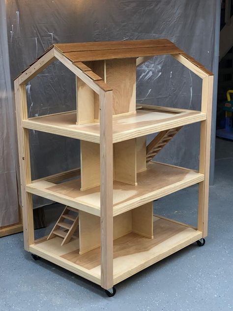 Wooden Barbie House, Dollhouse Bookshelf, Large Dolls House, Diy Playroom, Diy Barbie House, For My Granddaughter, Doll House Plans, Diy Wooden Projects, Toy House