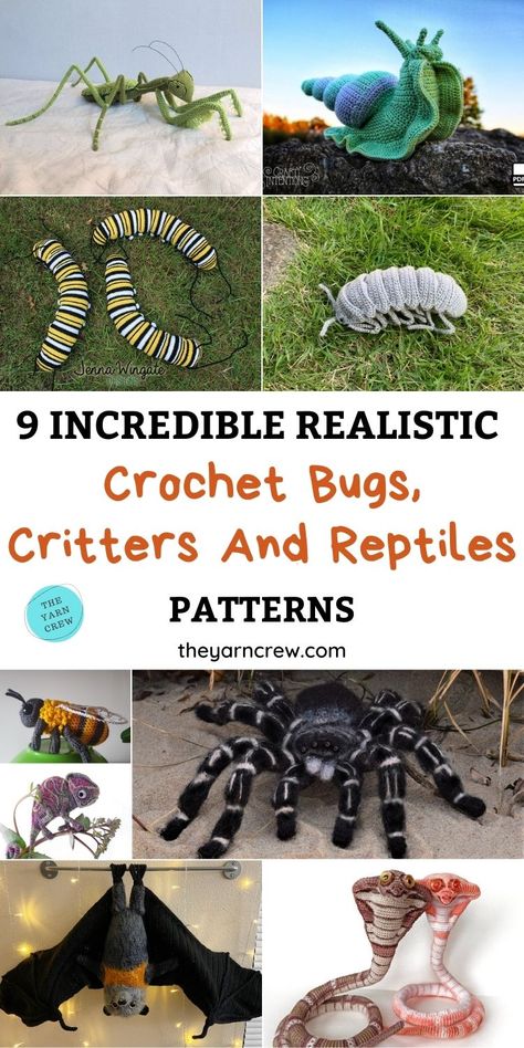 9 Incredible Realistic Crochet Bug, Critter And Reptile Patterns. Crochet Bug, Critter And Reptile Patterns curated by The Yarn Crew. Realistic Crochet, Yellow Dog, C2c Crochet, Fun Crochet Projects, Crochet Animal Patterns, Diy Crochet Projects, Pattern Free, Crochet Gifts, Stuffed Animal Patterns