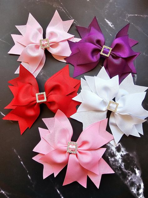 Sewing Bows, Spike Hair, Bows Diy Ribbon, Spiked Hair, Bows Diy, Diy Ribbon, Diy Bow, Grosgrain Ribbon, Barrettes