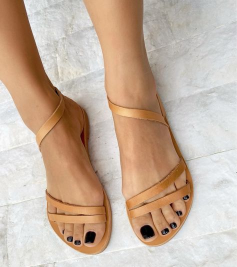 Brown Sandals Flat, Huarache Sandals, Leather Sandals Handmade, Comfy Sandals, Genuine Leather Sandals, Handmade Sandals, Womens Summer Shoes, Brown Leather Sandals, Leather Sandals Women