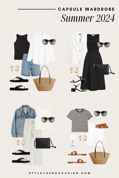 Summer Capsule Wardrobe 2024, Intj Vibes, Triangle Outfits, Outfit Estate, Sightseeing Outfit, Realistic Fashion, Chic Capsule Wardrobe, Parisian Outfits, Wardrobe Minimalist