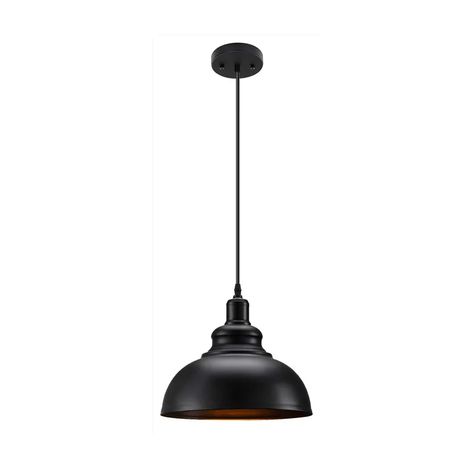 Longshore Tides Alhakim 1 - Light Shaded Geometric Pendant | Wayfair Black Industrial Pendant Light, Bars Restaurant, Black Pendant Light Kitchen, Booth Lighting, Basement Bars, Industrial Kitchen Lighting, Library Bedroom, Kitchen Lights, Vintage Industrial Style