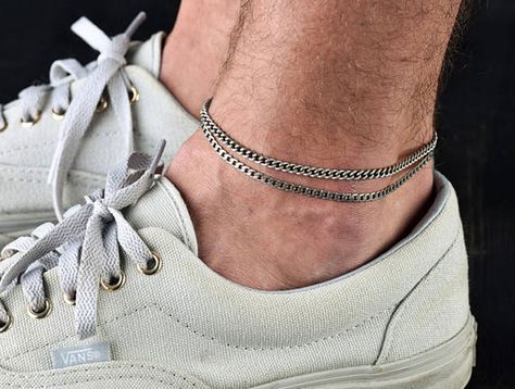 Men's Ankle Bracelet, Leather Anklets, Midas Touch, Beautiful Anklet, Asian Dragon, Ankle Jewelry, Beach Anklets, Jewelry Summer, Mens Silver Necklace