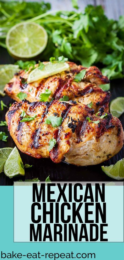 This Mexican chicken marinade is easy to mix up and adds so much flavour to your chicken. Marinate and then grill or bake, or freeze for later! #marinade #chicken #grilling #freezer Mexican Chicken Marinade, Mexican Grilled Chicken, Chicken Marinate, Marinade Chicken, Mexican Chicken Recipes, Chicken Marinade Recipes, Chicken Marinade, Mexican Chicken, Grilled Chicken Recipes