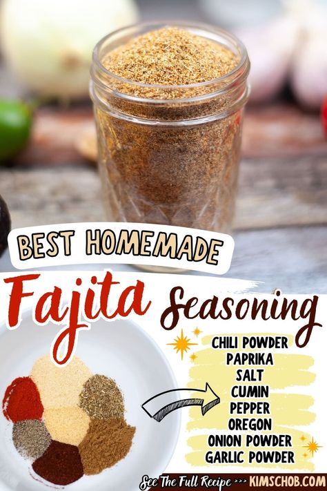 Enhance your dishes with this versatile homemade fajita seasoning mix! Ideal for chicken, steak, and veggies, it's flavorful, filler-free, and delicious. Perfect for elevating your meals! Chicken Fajita Seasoning Recipe Spice Mixes, Mexican Seasoning For Steak, Steak Fajitas Seasoning Recipe, Low Sodium Fajita Seasoning, Homemade Chicken Fajita Seasoning, Keto Fajita Seasoning, Steak Fajita Seasoning Recipe, Faita Recipes Seasoning, Mexican Steak Seasoning