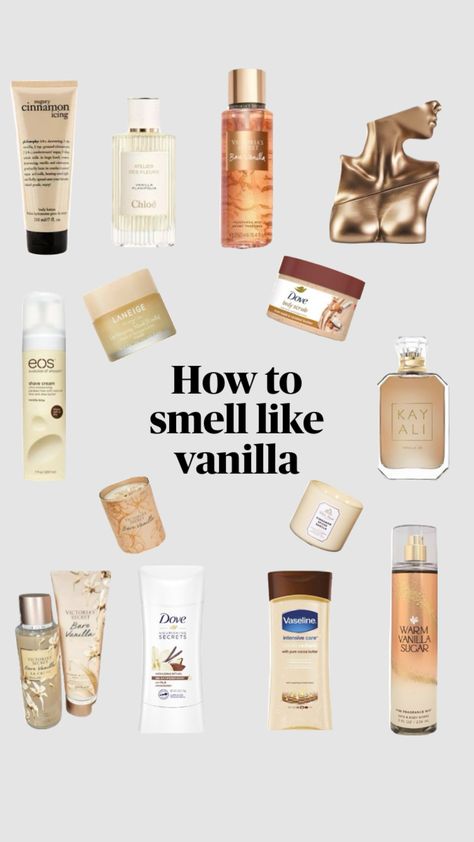 #vanilla #bodycare Body Oil Vanilla, Body Care Vanilla, Gourmand Body Care, Cheap Wishlist Ideas, Cheap Vanilla Perfume, Vanilla Self Care, Vanilla Body Care, Vanilla Parfum, To Smell Like Vanilla