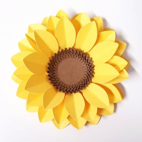 Paper Sunflower Template, How To Make Sunflower, Sunflower Template, Aesthetic Craft, Sunflower Paper, File Decoration Ideas, School Decoration, Tissue Paper Crafts, Paper Sunflowers