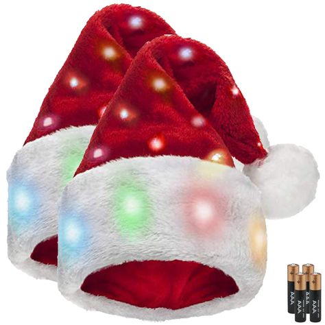 Funny Christmas Hats, Soirée Halloween, Ugly Sweater Contest, Hats For Kids, Christmas Hats, Santa Claus Hat, Led Color Changing Lights, Family Holiday Photos, Color Changing Lights