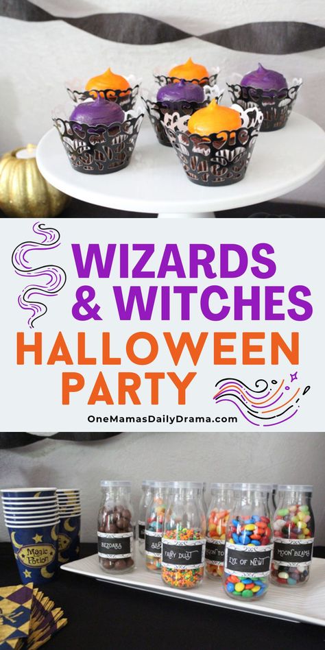 Throw the perfect celebration for witches and wizards with a magical Halloween party theme complete with a delicious potions candy station. Wizard Party Food, Witch And Wizard Party, Witches And Wizards Party, Daily Drama, Harry Potter Candy, Witches Halloween Party, Easy Kid Activities, Magical Halloween, Wizard Party