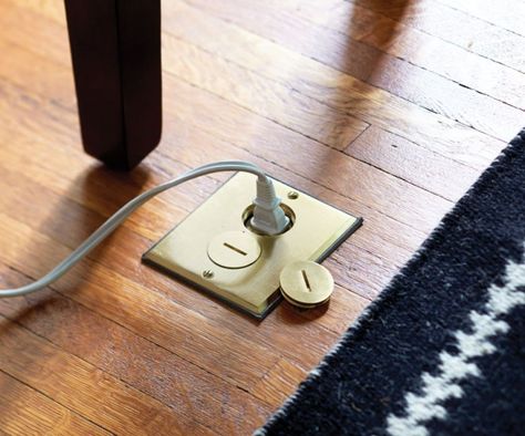 12 ingenious ways to keep your home clutter-free - Chatelaine Electrical Outlet In Floor, Living Room Floor Outlets, Outlet In Floor, Floor Outlets Living Rooms, Electrical Outlets Ideas, Floor Electrical Outlets, Outlet Ideas, Sugarberry Cottage, Floor Outlet