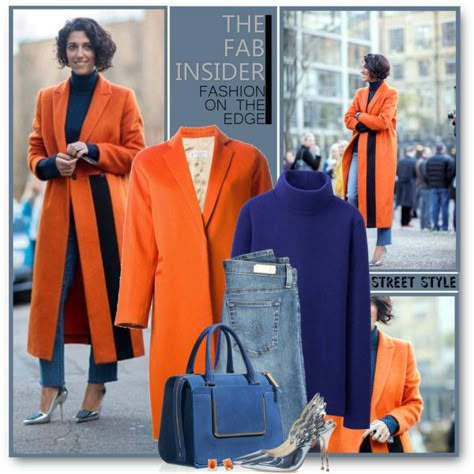 Mantel Cape, Winter Jacket Outfits, Winter Coat Outfits, Ny Outfits, Orange Coat, Orange Jacket, Orange Outfit, Women Overcoat, Outfits 2017