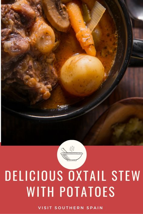 Savor the flavors of Spain with our oxtail stew easy recipe. Whether you're a fan of oxtail stew and rice or prefer a quicker option like our oxtail stew instant pot recipe, you'll love this dish. Learn the art of creating oxtail and lamb stew and explore various cooking methods, from stovetop to dutch oven to oxtail stew pressure cooker. Dive into the world of oxtail stew meals with our step-by-step oxtail stew video guide. Best Oxtail Stew Recipe, Stew And Rice, Oxtail Stew Recipe, Spanish Stew, Authentic Spanish Recipes, Stew With Potatoes, Stew Easy, Oxtail Stew, Oxtail Recipes