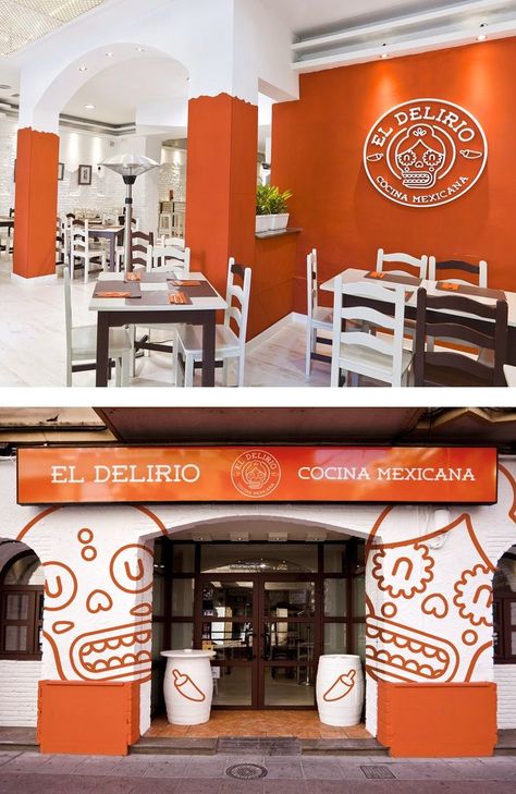 Orange Restaurant, Lodges Design, Mexican Restaurant Design, Mexican Restaurant Decor, Taco Restaurant, Shoe Store Design, Modern Restaurant Design, Pizza Bar, Cafe Shop Design