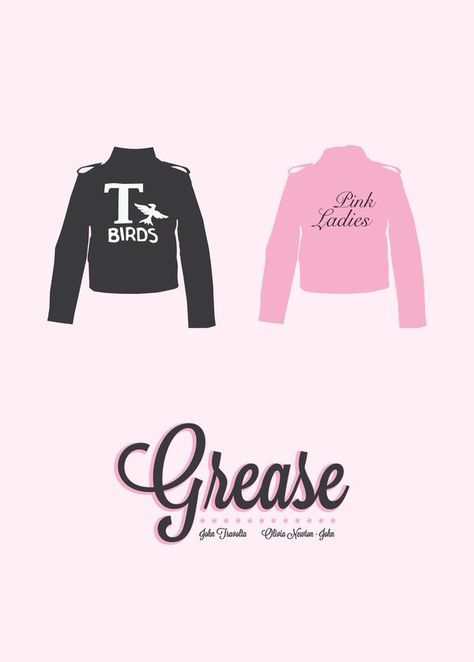 I'm going to be making myself a T-Bird's jacket-- I can't wait to see how it turns out !!! :D Pink And Black, Grease, Pink Black, Pink Ladies, Birds, Black And White, Pink, White, Black